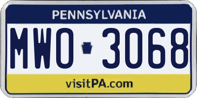 PA license plate MWO3068