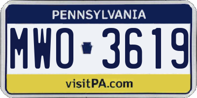 PA license plate MWO3619