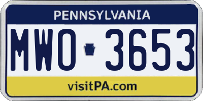 PA license plate MWO3653