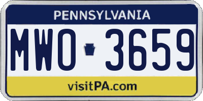 PA license plate MWO3659