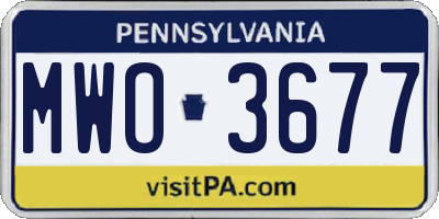 PA license plate MWO3677