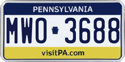 PA license plate MWO3688