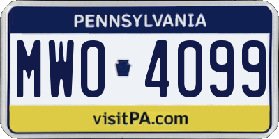 PA license plate MWO4099