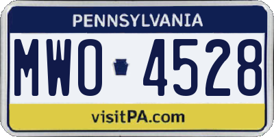 PA license plate MWO4528