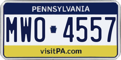 PA license plate MWO4557