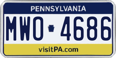 PA license plate MWO4686