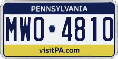 PA license plate MWO4810