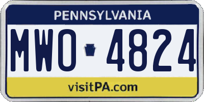 PA license plate MWO4824