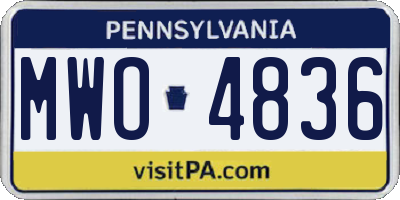 PA license plate MWO4836