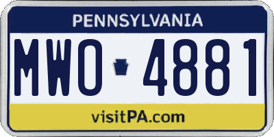 PA license plate MWO4881