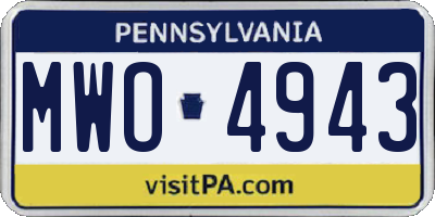PA license plate MWO4943