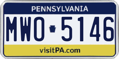 PA license plate MWO5146