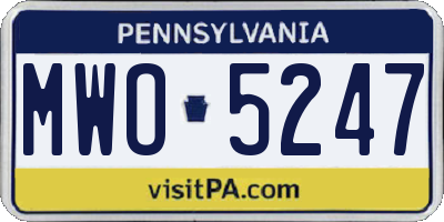 PA license plate MWO5247