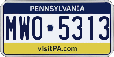 PA license plate MWO5313