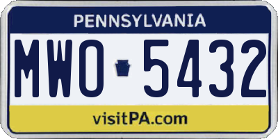 PA license plate MWO5432