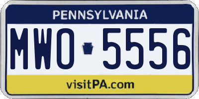 PA license plate MWO5556