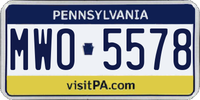 PA license plate MWO5578