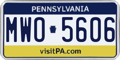PA license plate MWO5606