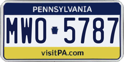 PA license plate MWO5787