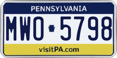 PA license plate MWO5798