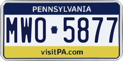 PA license plate MWO5877
