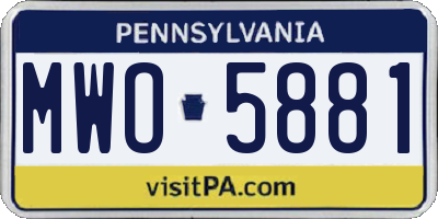 PA license plate MWO5881