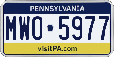 PA license plate MWO5977