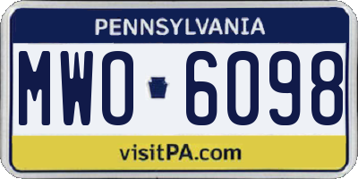 PA license plate MWO6098