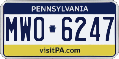 PA license plate MWO6247
