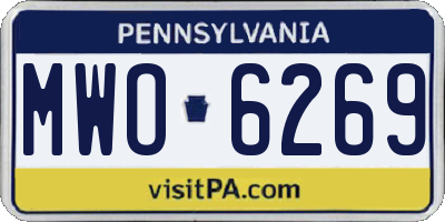 PA license plate MWO6269