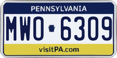 PA license plate MWO6309