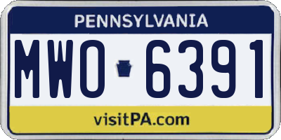 PA license plate MWO6391