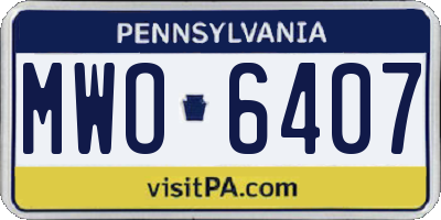 PA license plate MWO6407
