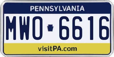 PA license plate MWO6616