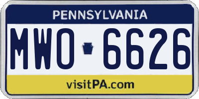PA license plate MWO6626