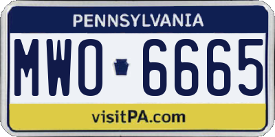 PA license plate MWO6665