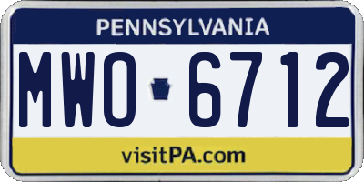PA license plate MWO6712