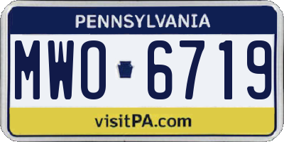 PA license plate MWO6719