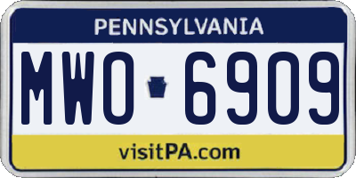 PA license plate MWO6909