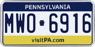 PA license plate MWO6916