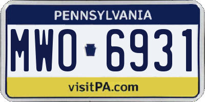 PA license plate MWO6931