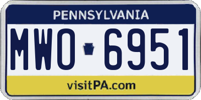 PA license plate MWO6951