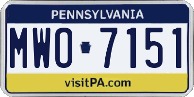 PA license plate MWO7151