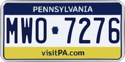 PA license plate MWO7276