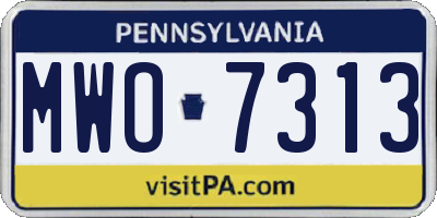 PA license plate MWO7313