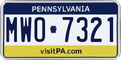 PA license plate MWO7321