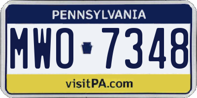 PA license plate MWO7348