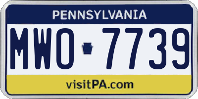 PA license plate MWO7739