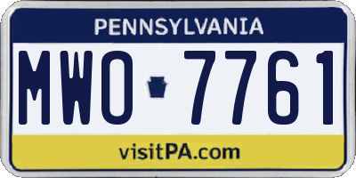 PA license plate MWO7761