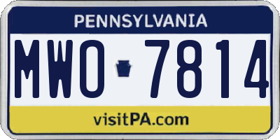 PA license plate MWO7814